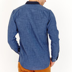 Nathan Long Sleeve Button-Up Shirt // Linen Blue (Small)