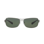 Ray-Ban // Unisex Metal Rb3479 Navigator Sunglasses // Gunmetal Black + Polarized Green