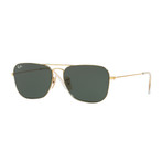Unisex Rb3603 Metal Double Bridge Sunglasses // Gold + Green