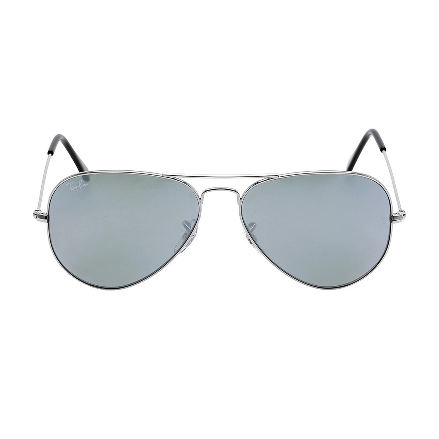 Unisex Aviator Large Metal Sunglasses // Silver + Silver Mirror II ...