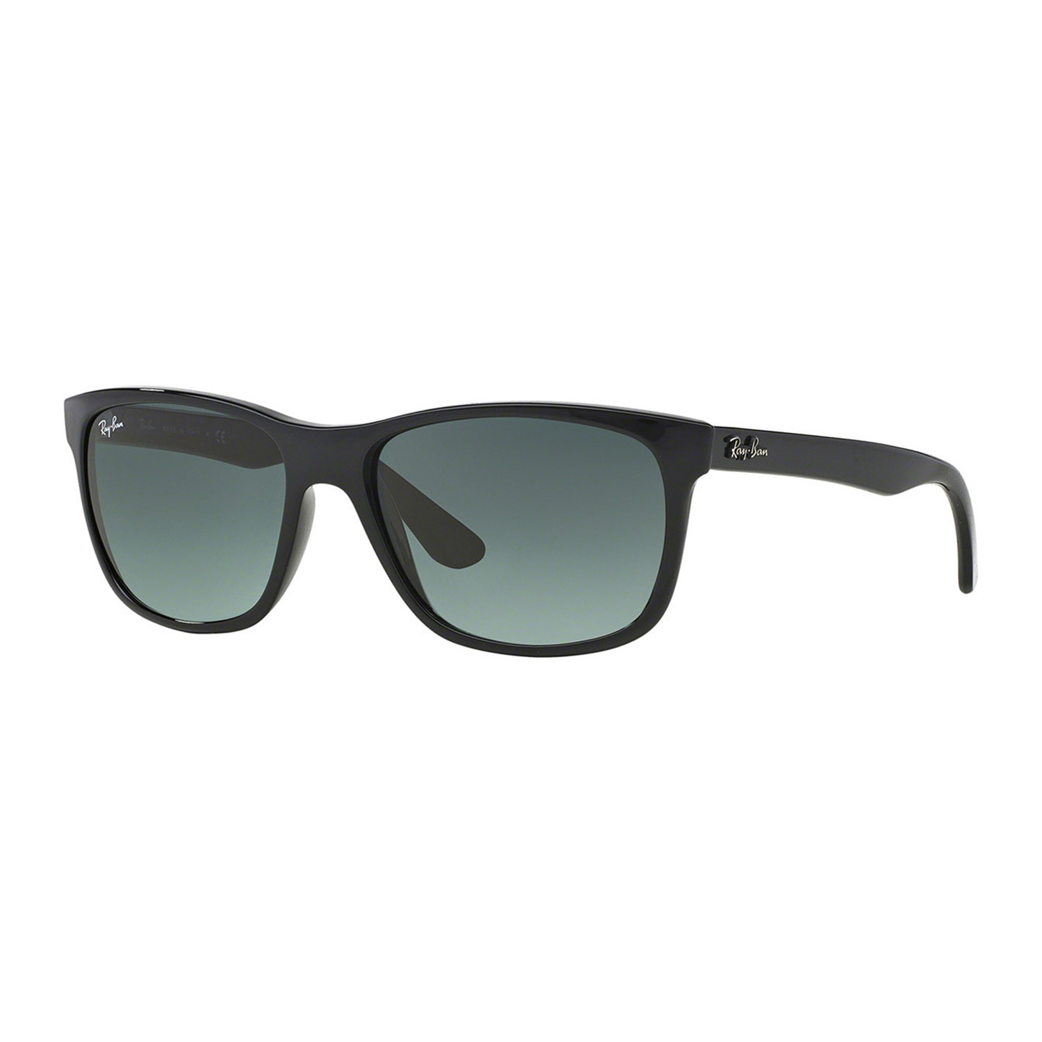 Unisex Injected Acetate Square Sunglasses Black Crystal Gray