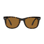 Unisex Folding Wayfarer Sunglasses // Tortoise + Brown