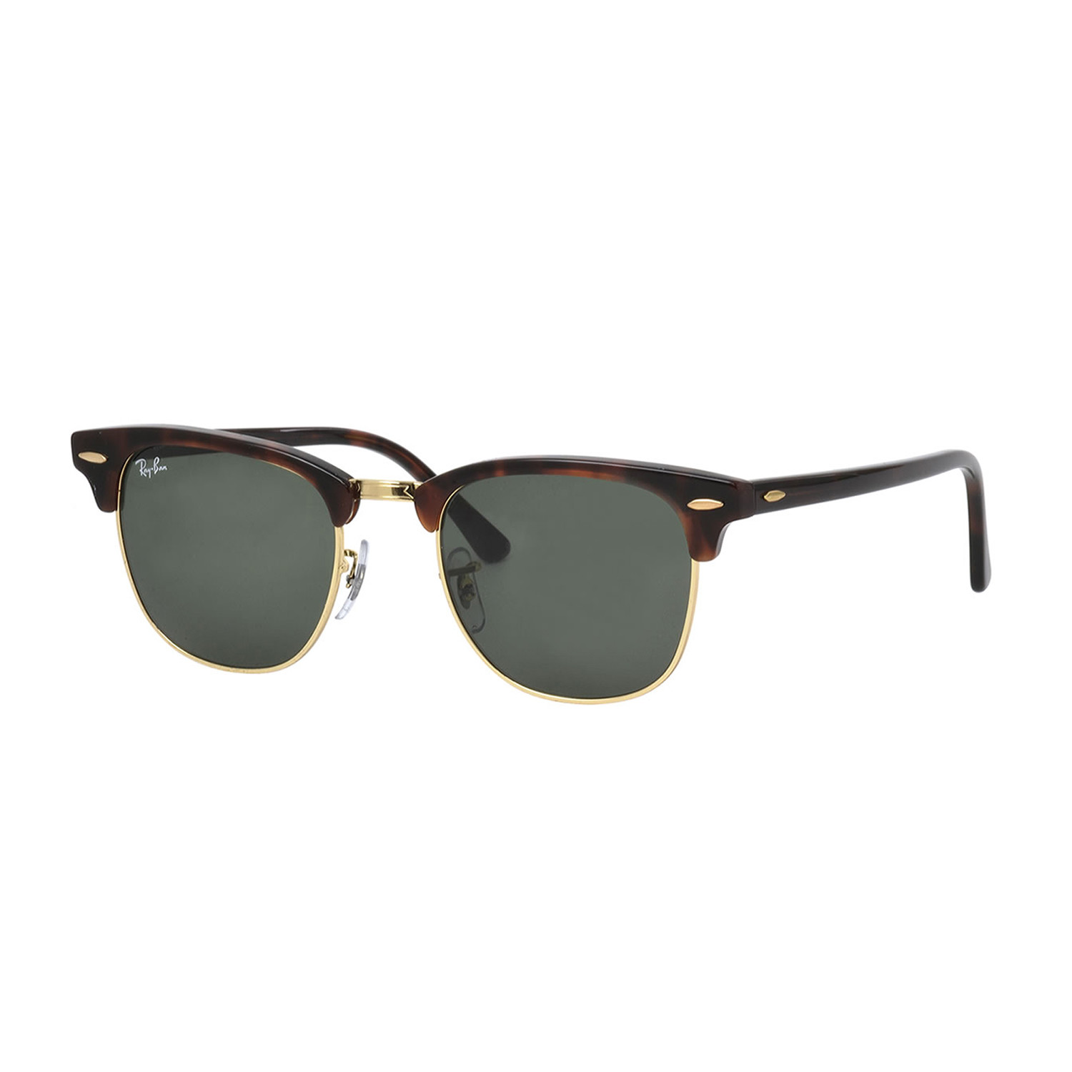 Unisex Clubmaster Sunglasses // Tortoise + Green Classic - Ray-Ban ...