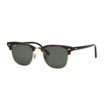 Unisex Clubmaster Sunglasses // Tortoise + Green Classic
