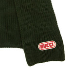 Gucci // Logo Plaque Knit Scarf // Green