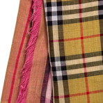 Burberry // Vintage Check Color Block Scarf // Pink