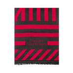 Versace Collection // Geometric Wool Scarf // Red + Black