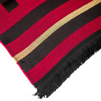 Versace Collection // Geometric Wool Scarf // Red + Black