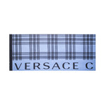 Versace Collection // Check Wool Scarf // Light Blue + Black