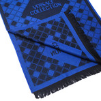 Versace Collection // Wool Scarf // Blue + Black