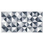 Abstract Geometric Pattern Ash Color Palette Rug Mat