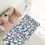 Abstract Geometric Pattern Ash Color Palette Rug Mat