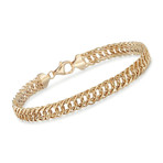 Classic Double Stainless Steel Curb Chain Bracelet // Silver
