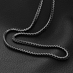 Modern Venetian Box Chain Necklace // Black Gunmetal Plated