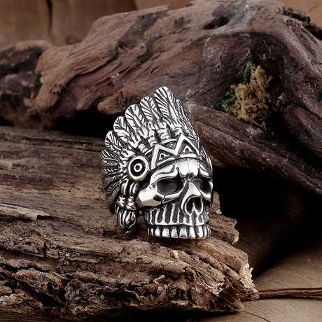 Stainless Steel Skull Chief Ring (8)