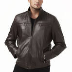 Caspian Leather Jacket // Brown (XL)