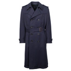 Caruso // Wool Blend Double Breasted Top Coat // Blue (Euro: 48)