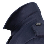 Caruso // Wool Blend Double Breasted Top Coat // Blue (Euro: 48)