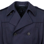Caruso // Wool Blend Double Breasted Top Coat // Blue (Euro: 48)