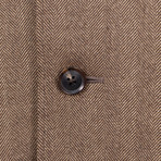 Caruso // Herringbone Wool Jacket Coat // Brown (Euro: 48)