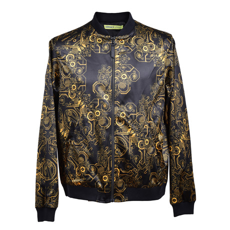 Versace Jeans // Steampunk Bomber // Black + Gold (Euro: 46)