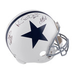 Troy Aikman, Michael Irvin, + Emmitt Smith // Dallas Cowboys Pro-Line Helmet + "HOF" Inscriptions