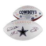Troy Aikman, Michael Irvin, + Emmitt Smith // Dallas Cowboys Multi-Signed White Panel Football