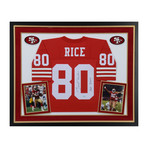 Jerry Rice // SF 49ers Deluxe Red Mitchell + Ness Replica Jersey with "HOF 2010" Inscription