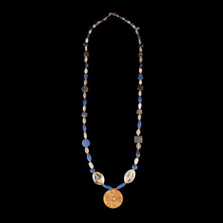 Babylonian Gold, Crystal, and Lapis Necklace // Amlash, Iran Ca. 1,000 BCE