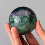 Genuine Polished Fluorite Sphere // Acrylic Display Ring