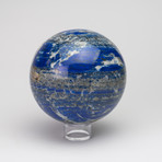 Large Natural Polished Lapis Lazuli Sphere // Acrylic Display