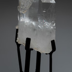 Polished Quartz Crystal // Metal Stand