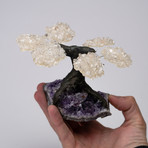 The Energy Tree // White Quartz Gemstone Tree on Amethyst Matrix // Small