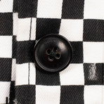 Amiri // Checkered Sticker Design Parka Coat // Black + White (M)