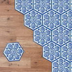 Porcelain Blue Hexagon