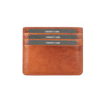 6-Card Holder With Pocket For Paper Money // Tobacco