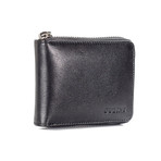 Zippered Wallet With Pocket For Coins // Black