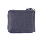 Zippered Wallet With Pocket For Coins // Navy Blue