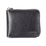Zippered Wallet With Pocket For Coins // Black