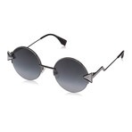 Women's 0243S Round Sunglasses // Silver + Black