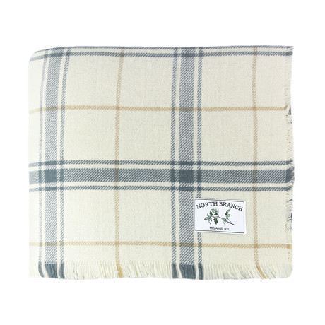 Window Pane Wool Blanket // Ivory + Natural (Full/Queen)