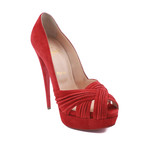 Christian Louboutin // Suede Pumps // Red (US: 9.5)