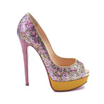 Christian Louboutin // Leather Glitter Pumps // Red + Yellow (US: 5)