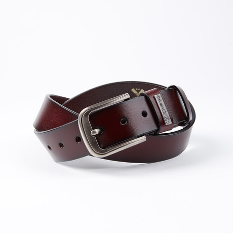 Erasmo Leather Belt // Mahogany