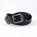 Emile Leather Belt // Black + Stitching