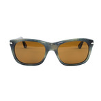 Persol // Men's PO3101S Polarized Sunglasses // Striped Gray + Havana