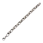 Steel Rolo Link + Black Engraved Dad Bracelet