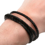 Double Wrap Braided Bracelet // Black