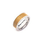Steel Two Tone Mesh Ring (Size: 9)