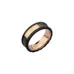 Inner-Outer Cable Inlay Ring // Black + Rose Gold (Size: 9)